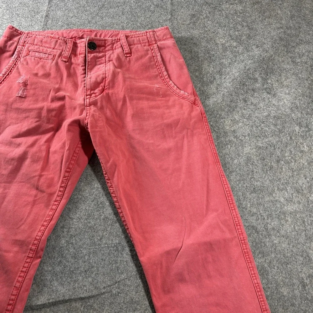 True Religion Jeans Mens 30 Straight Leg MEGRO4K32 Red Distressed Cotton
